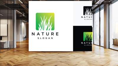 Natural Vector grass logo. Design templates for wild grass, artificial grass, field grass, lawn grass, wild grass.	
 Wall mural