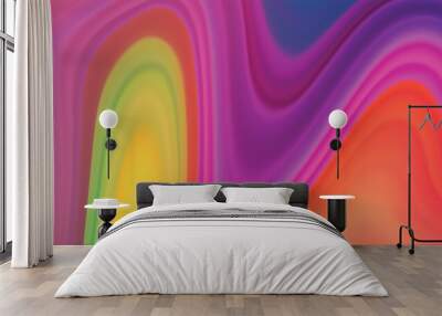 Vector rainbow on black background Wall mural