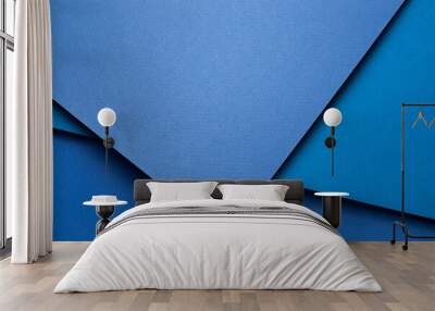 Abstract blue layered color paper background Wall mural