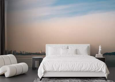 Yeongjongdo island and Wolmido island sea at sunset in Incheon, Korea Wall mural