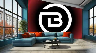 Circular Letter B OB DB Vector Logo Design Wall mural