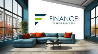 Letter F Finance Business Logo. Flat Vector Logo Design Template Element Wall mural