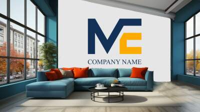 Letter M and E Logo Design Vector Illustration Wall mural