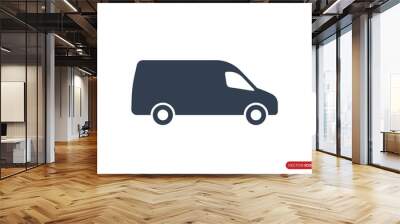 Simple Fast Shipping Delivery Truck Icon isolated on White Background. Usable for Apps, Websites and Business Resources. Flat Vector Icon Design Template Element. Wall mural