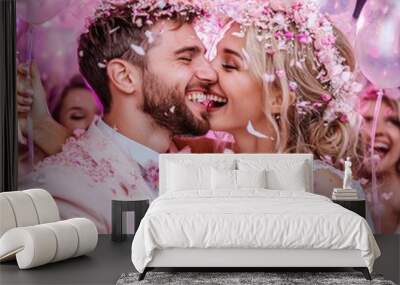 The couple s joy and love were evident in every moment of the celebration Wall mural