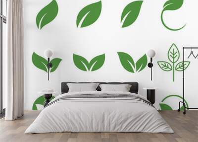 eco leaf set element vector design template Wall mural