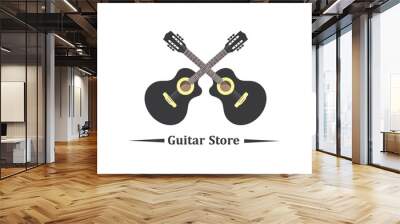 guitar logo icon vector illustration design Wall mural