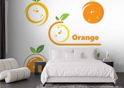 orange fruit  vector  illustration concept  design Wall mural