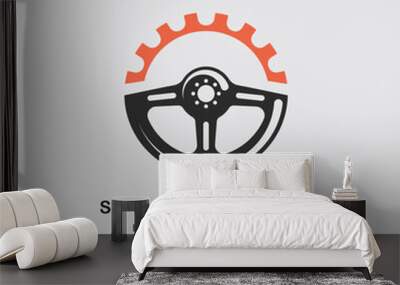 steering wheel service and repair icon  vector concept design  template Wall mural