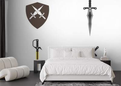 sword logo icon vector illustration design Wall mural