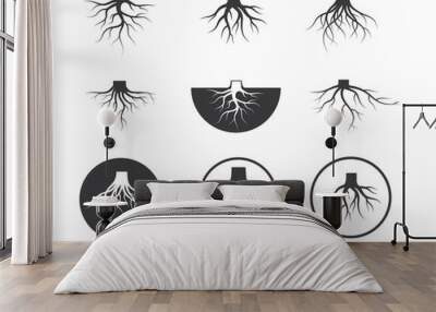 tree roots vector icon illustration design Wall mural