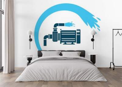 water pump machine icon vector illustration design template Wall mural