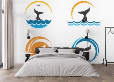 whale tail icon vector illustration design Wall mural