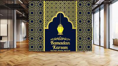 Ramadan Kareem islamic lantern background vector design Wall mural