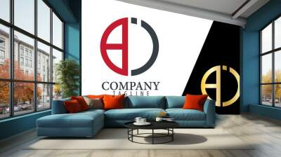 initial letter bi with linked circle logo Wall mural