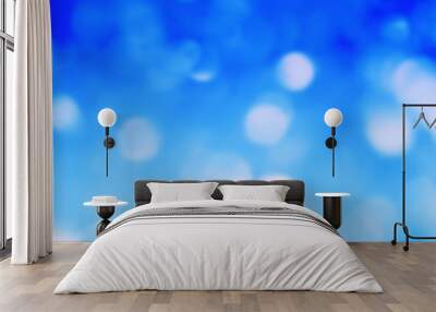 Turquoise gradient blue bokeh glare shiny background Wall mural