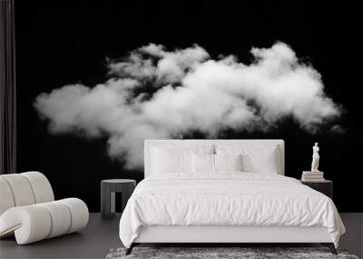 Cloud isolated on a black background Wall mural