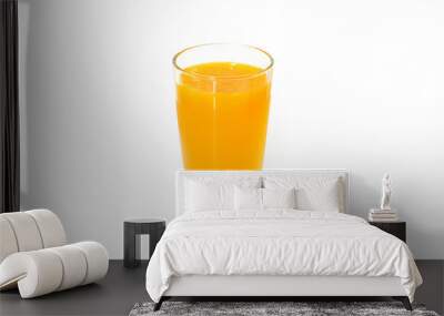 Orange juice on white background Wall mural