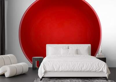 red plate isolated on white background Wall mural