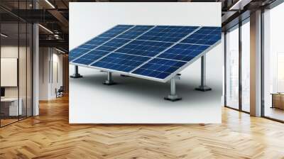 A solar panel is shown in a white background Wall mural