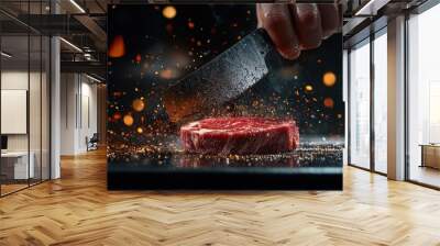 Exquisite Wagyu cuts, high-end dining experience, realistic photograph, Wall mural