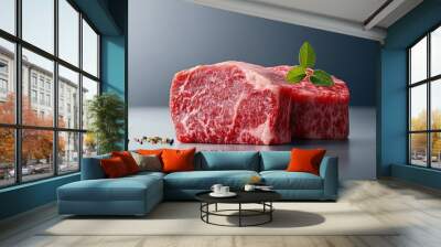 Tender Wagyu cuts, sophisticated culinary technique, realistic photograph, Wall mural