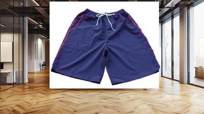 Casual sport shorts isolated on white background. Concept, clothing and costume. Daily life wearing for doing sports or easy looking style wearing.            Wall mural