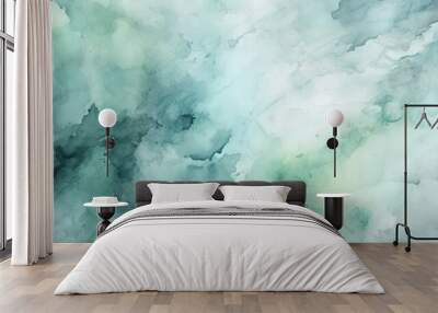 blue green watercolor background Wall mural