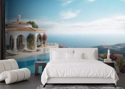 modern home and swimming pool Wall mural