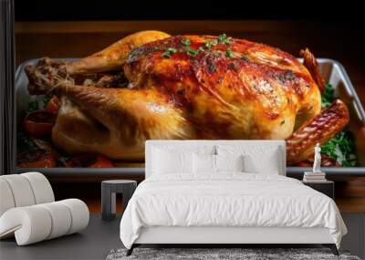 roasted chicken in the oven Wall mural