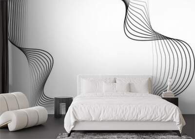 Square line gradient blend with liquid shape, digital, voice, equalizer Wall mural