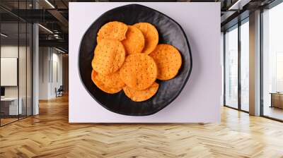 Thattai Nippattu Chekkalu south Indian deep fried snack made with rice flour prepared during Janmashtami or Sri Krishna Jayanthi festival Wall mural