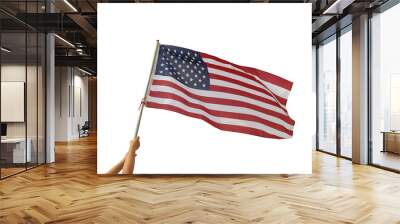 american flag isolated on white background. This has clipping path. Wall mural