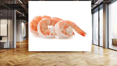 Cooked shrimp isolated on white background. This has clipping path. Wall mural