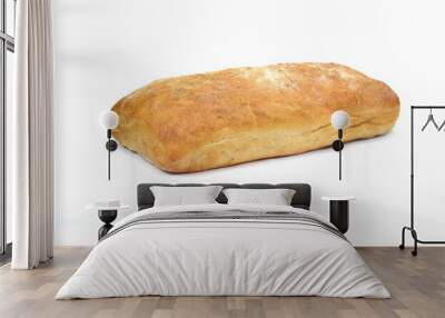 Appetizing homemade bread loaf close-up, isolate, white background. Wall mural