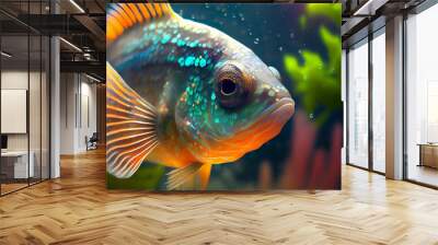 Fish in aquarium Generative AI Wall mural