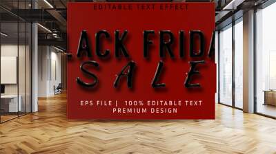 Black Friday super sale social media poster, banner template. 3d text effect black Friday promotion vector editable Wall mural