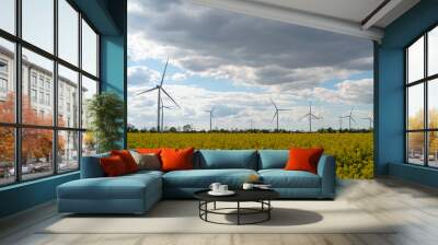 wind turbines in the field Wall mural