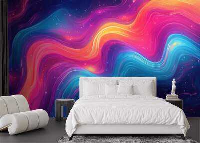 A colorful background with vortexes and comets Wall mural