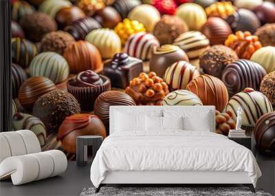 Lindt's Chocolate Dreams: A Whimsical Landscape of Delights  AI generated Wall mural