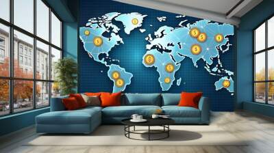 The Global Crypto Landscape: A Visual Exploration of Regional Adoption Rates  AI generated Wall mural