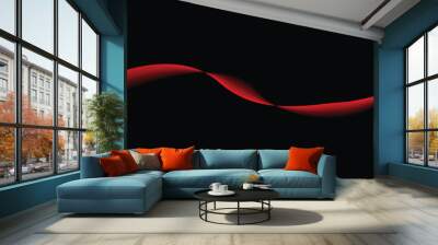 abstract red wave background . Wall mural