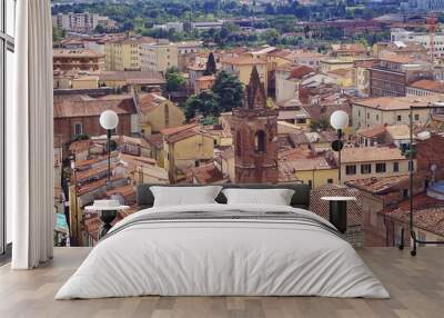 Aerial view of the center of Pistoia, Tuscany, Italy Wall mural