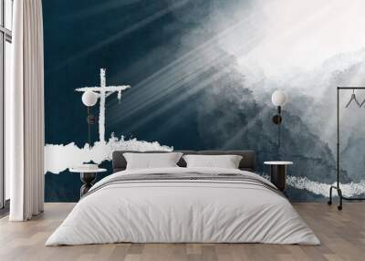 cross illustration Religious concepts, for inserting text messages. Wall mural