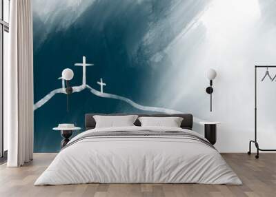 Religious conceptual cross illustration Can be applied to media and design work. Wall mural