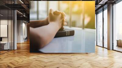 woman and bible religious concept. Wall mural