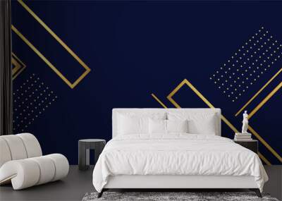  Abstract Dark Blue and Gold luxury background Wall mural