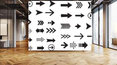 Black arrow icon big sets. Vector arrow illustration Wall mural