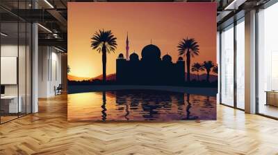 Islamic Ramadan and Eid al-Adha themed background Wall mural