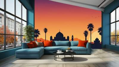 Islamic Ramadan and Eid al-Adha themed background Wall mural